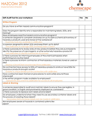 HazCom 2012 Checklist