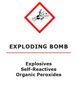 Exploding bomb physical hazard label – Chemscape